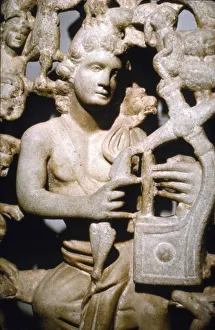 Byzantine Gallery: Christ shown as Apollo with Lyre, Byzantine, 4th century