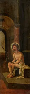 South Netherlandish Prints: Christ Sitting on the cold Stone, 17th century. Creator: Anon