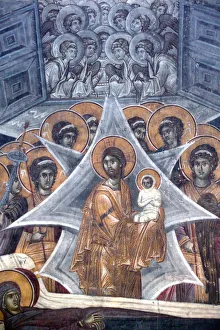 Hope Prints: Christ with the soul of the Virgin at the Gates of Heaven, 1321-1322. Artist: Anonymous