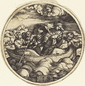 Master I Prints: Christ Stilling the Storm. Creator: Master I. B