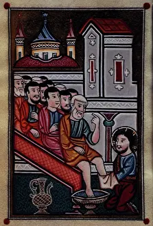Symbolic Prints: Christ in the symbolic bathing of feet, 1695. Creator: Unknown