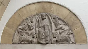 Bas Relief Prints: Christ and the Symbols of the Four Evangelists, 12th century. Creator: Unknown