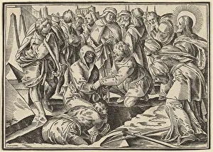 Addressing Prints: Christ Tells His Disciples of the Last Judgment, published 1630. Creator: Christoph Maurer