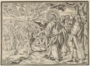 Addressing Prints: Christ Tells His Disciples of the Last Judgment, published 1630. Creator: Christoph Maurer