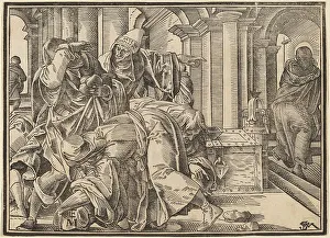 Christ Tells His Disciples of the Last Judgment, published 1630. Creator: Christoph Maurer