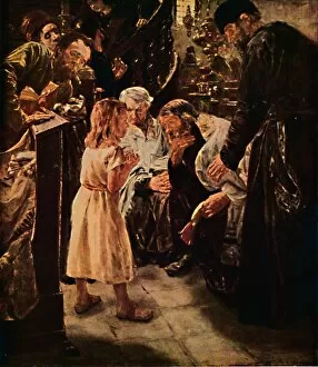 Anti Jewish Collection: Christ in the Temple, 1879, (1914). Creator: Max Liebermann