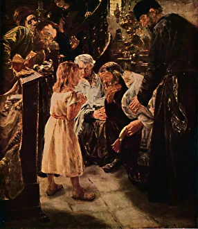 Bibby Prints: Christ in the Temple, 1879, (1914). Creator: Max Liebermann