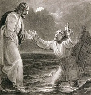 Disciple Gallery: Christ Walking on the Water, c1810-c1844. Artist: Henry Corbould