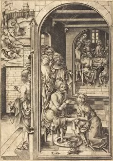 Apostles Collection: Christ Washing the Feet of the Apostles, c. 1480. Creator: Israhel van Meckenem