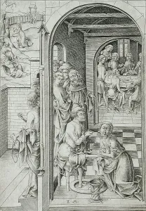 Washing Feet Prints: Christ Washing the Feet of the Apostles, c1480. Creator: Israhel van Meckenem