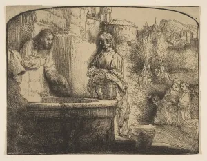 Christ and the Woman of Samaria: an Arched Print, 1658. Creator Christ and the Woman of Samaria: an Arched Print, 1658. Creator
