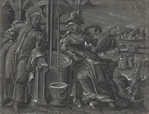 Samarian Prints: Christ and the Woman of Samaria [verso], c. 1600. Creator: Unknown