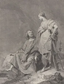 Water Supply Prints: Christ and the woman of Samaria at the well, from the series of 112 prints of the sacre