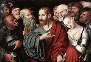 Lucas Ii Cranach Prints: Christ and the Woman Taken in Adultery, after 1532. Artist: Cranach the Younger, Lucas