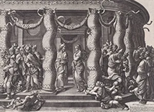 Twisted Prints: Christ and the woman taken in adultery, 1575 (republished 1613). Creator: Diana Mantuana