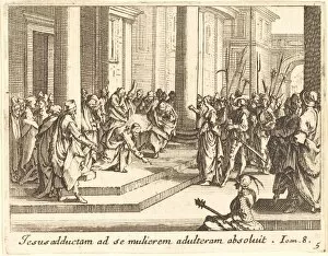 Jews Gallery: Christ and the Woman Taken in Adultery, 1635. Creator: Jacques Callot