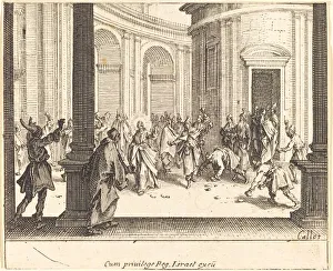 Christ and the Woman Taken in Adultery, 1635. Creator: Jacques Callot