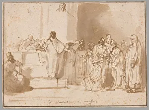 Scribe Prints: Christ and the Woman Taken in Adultery, 1650/74. Creator: Gerbrand van den Eeckhout