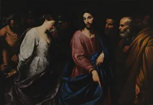 Magdalene Prints: Christ and the Woman Taken in Adultery, c. 1630. Creator: Vaccaro, Andrea (1604-1670)
