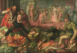 Lange Pieter Aertsen Prints: Christ and the Woman taken in Adultery. Creator: Pieter Aertsen