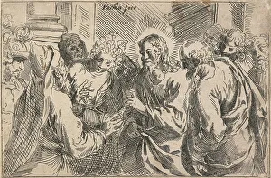 Palma Giovane Prints: Christ and the woman taken in adultery