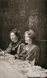 Dame Christabel Harriette Pankhurst Gallery: Christabel Pankhurst and Annie Kenney, British suffragettes, 1909. Artist: GK Jones