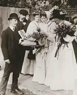 Dame Christabel Harriette Pankhurst Gallery: Christabel Pankhurst and Emmeline Pethick-Lawrence, British suffragettes, 18 September, 1908