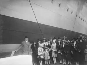 Christening Group possibly at J Samuel White and Co shipyard, Cowes, Isle of Wight, c1930s