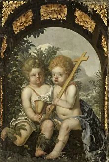 Garden Design Prints: Christian Allegory with two Children with Cross and Chalice, 1650-1699. Creator: Anon