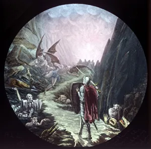 Monster Prints: Christian enters the Valley of the Shadow of Death, c1910. Creator: Unknown