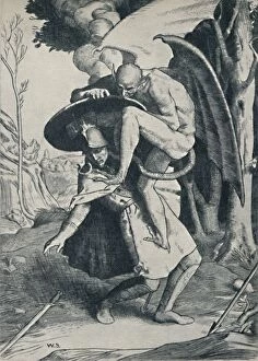 British Book Illustration Collection: Christian Fighting Apollyon, 1895, (1923). Artist: William Strang