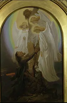 Noel Prints: Christian at the Foot of the Cross, 1873. Creator: Noel Paton