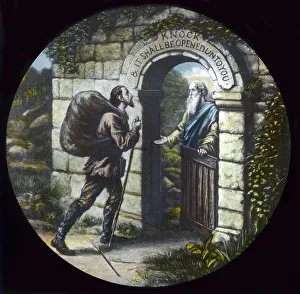 Pilgrim Prints: Christian at the gate, c1910. Creator: Unknown