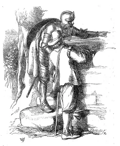 Pilgrims Prints: Christian and Hopeful at the stile leading into By-Path Meadow