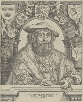 Heraldry Collection: Christian II, King of Denmark, 1529. Creator: Jacob Binck