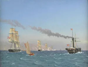 Squadron Prints: Christian VIII Aboard his Steamship Ægir Watching the Manoeuvres of a Squadron near Copen
