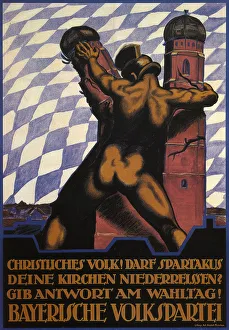 Communism Prints: Christians! Shall Spartacus tear down your churches?, 1919. Artist: Keimel, Hermann