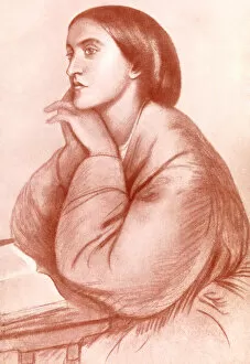 Dante Gabriel Rossetti Collection: Christina Georgina Rossetti, English poet, (1912). Artist: WA Mansell