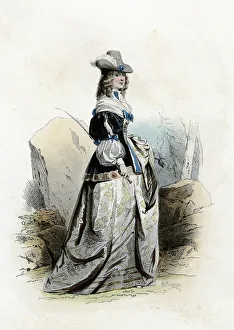 Christina Prints: Christina of Sweden (1626-1689), Queen of Sweden from 1632-1654, engraving from 1870