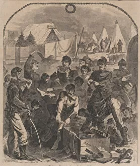 Christmas Boxes in Camp - Christmas, 1861 (Harpers Weekly, Vol. VI), January 4, 1862