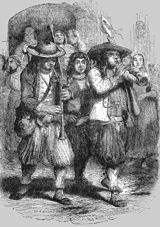 Breton Prints: Christmas in Brittany: The Sonneurs, or Waits, 1854. Creator: Unknown