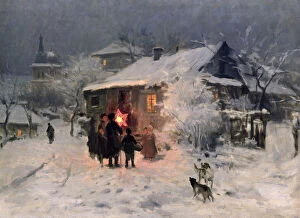 Christmas Eve Gallery: The Christmas carol in the Ukraine. Artist: Pimonenko, Nikolai Kornilovich (1862-1912)