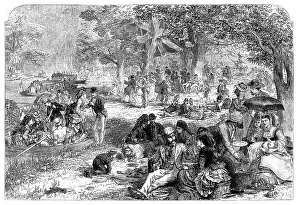 Picnic Prints: Christmas Day in Australia - drawn by N. Chevalier, 1871. Creator: Unknown