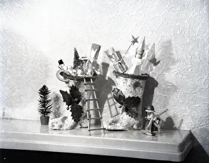 Fireplace Prints: Christmas decorations, c1955. Creator: Arthur Charles Kirby Ware
