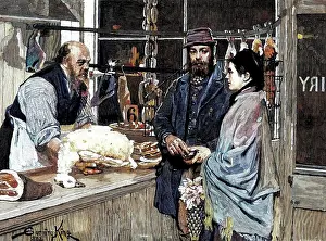 Christmas Prints: Their Christmas Dinner - Goose, drawn by G. King, 1883. Creator: Eugene Froment