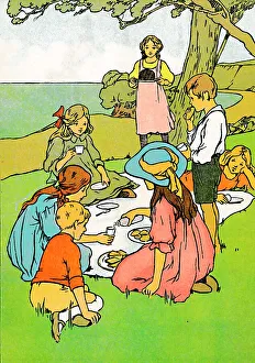 A Christmas Dinner in New Zealand, 1912. Artist: Charles Robinson A Christmas Dinner in New Zealand, 1912. Artist: Charles Robinson