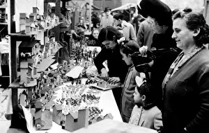 1970 Gallery: Christmas fair in the Cathedral square in Barcelona, in the foreground manger figures