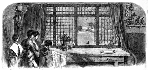 Windowsill Prints: The Christmas Guest, 1854. Creator: Edmund Evans