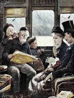 Innovation Prints: A Christmas Journey as we Do It Now - drawn by A. E. Emslie, 1881. Creator: W. I. Mosses
