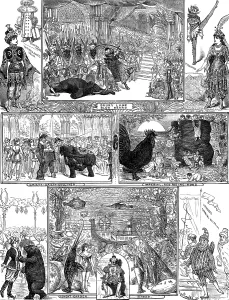 Skating Prints: The Christmas Pantomimes, 1880. Creator: Unknown